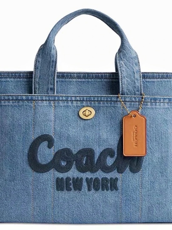 Coach Handbags - Coach Field Tote 22 In Signature Denim Tote Blue